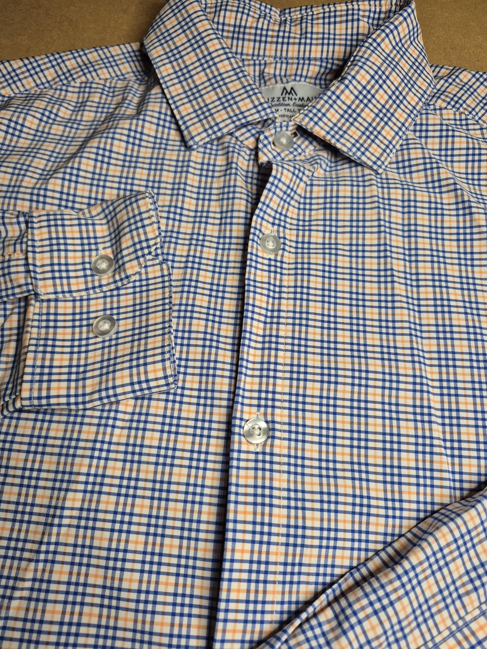 Mizzen+Main Yellow and Blue Check Button-Down Shirt